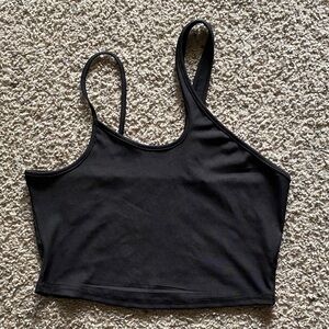 Black Asymmetrical Crop Top